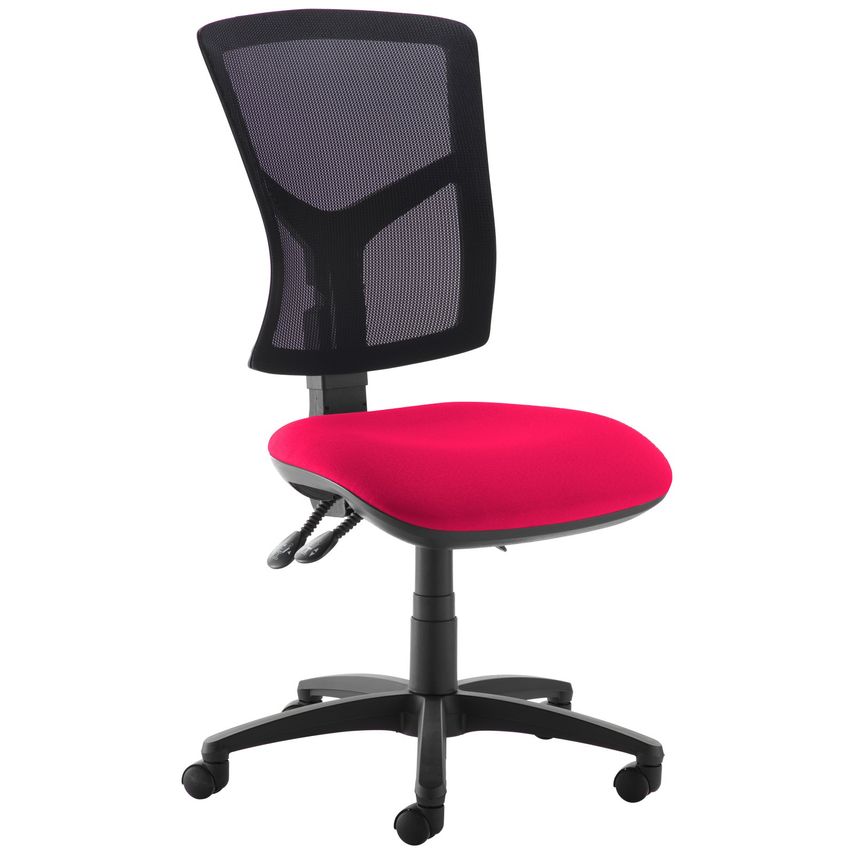 Dams Senza High Mesh Back Operator Chair with No Arms - Diablo Pink