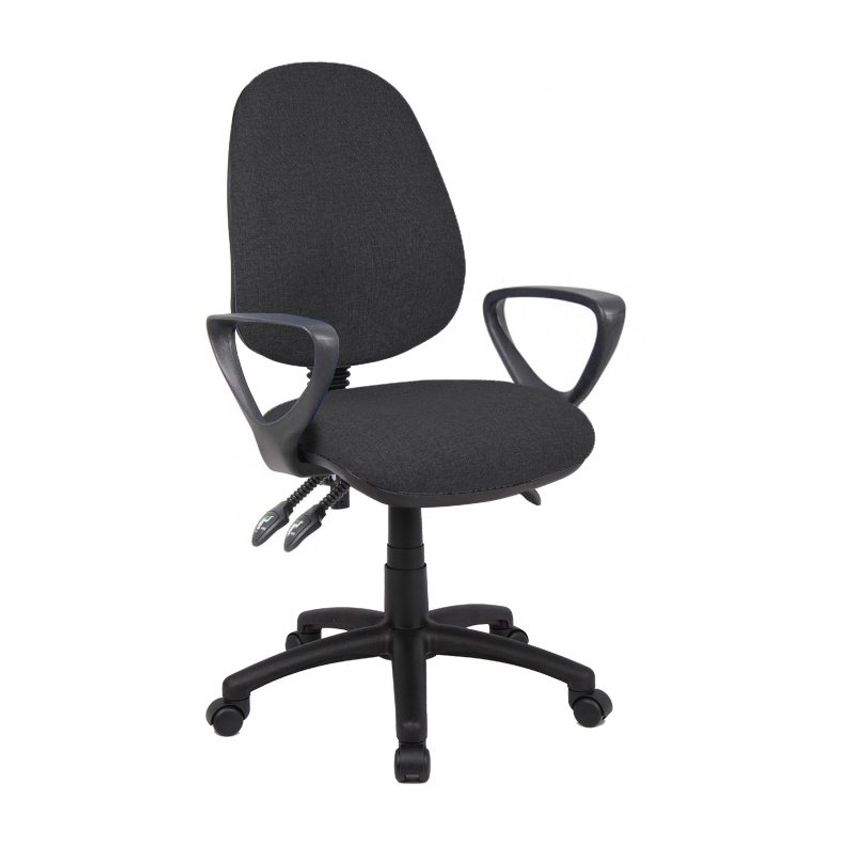 Dams Vantage 200 3 Lever Asynchro Operators Chair with Fixed Arms - Charcoal