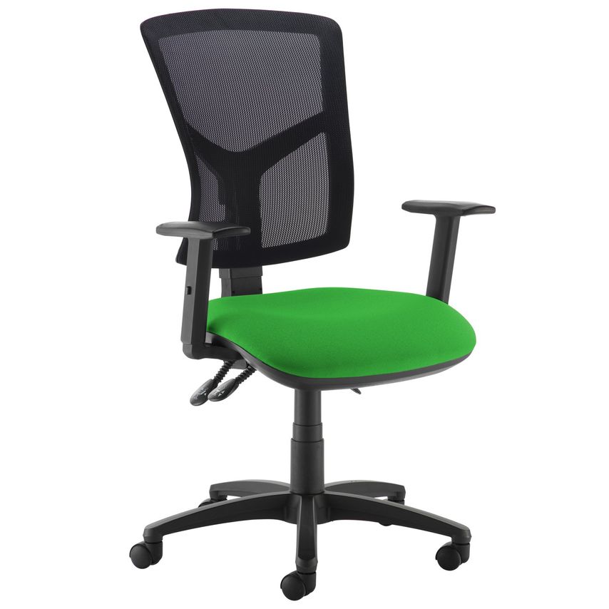 Dams Senza High Mesh Back Operator Chair with Adjustable Arms - Lombok Green