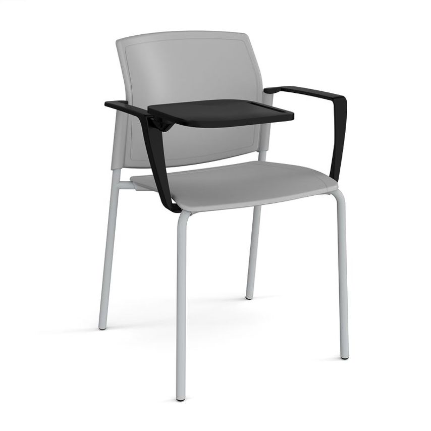 Dams Santana 4 Leg Stacking Chair with Plastic Seat and Back, Grey Frame with Ar