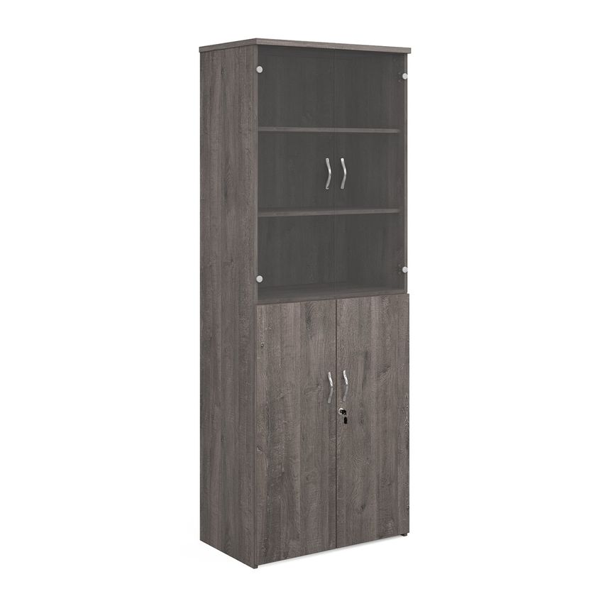 Dams Universal Combination Unit with Glass Upper Doors 2140mm High with 5 Shelve