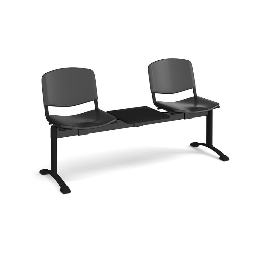 Dams Taurus Plastic Seating - Bench 3 Wide with 2 Seats and Table - Black