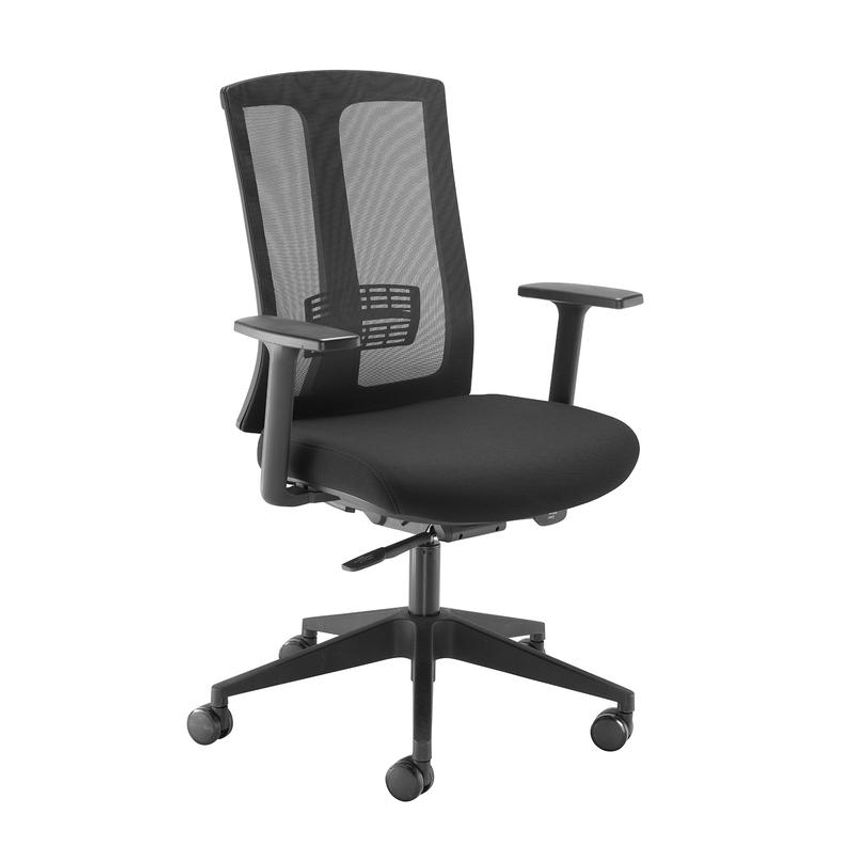 Dams Ronan Mesh Back Operators Chair with Fixed Arms - Black