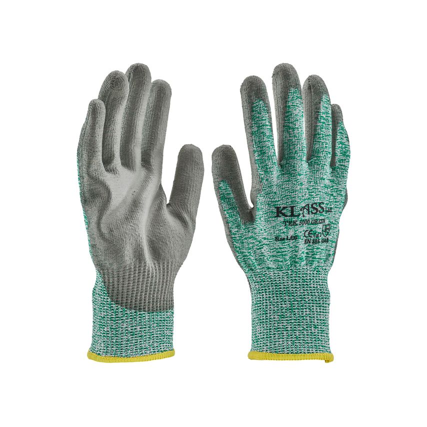 Klass Tek 5000 Green Economical Cut Resistant Glove with PU Coating - you get 10