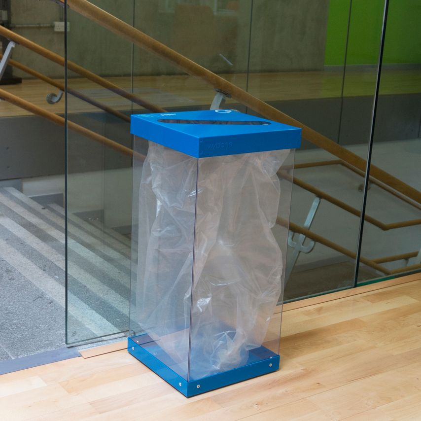 Wybone Limited Internal Recycling Bin. Box Cycle 60L Single Galvanised Silver Bo