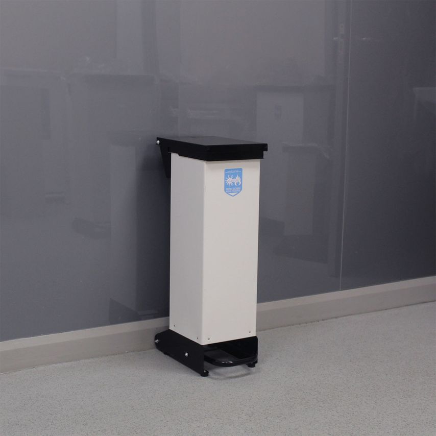 Wybone Limited Clinical Waste Bin. Metal Fixed Body 80L Steel Sack Holder with W