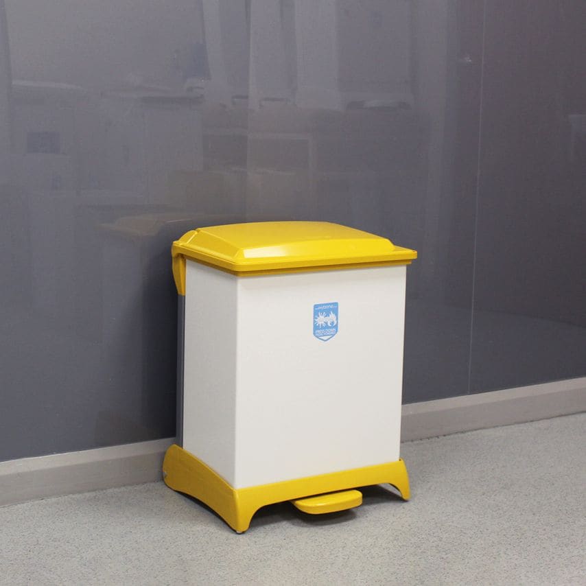 Wybone Limited Clinical Waste Bin. Capsule 42L All Plastic Sack Holder with Yell