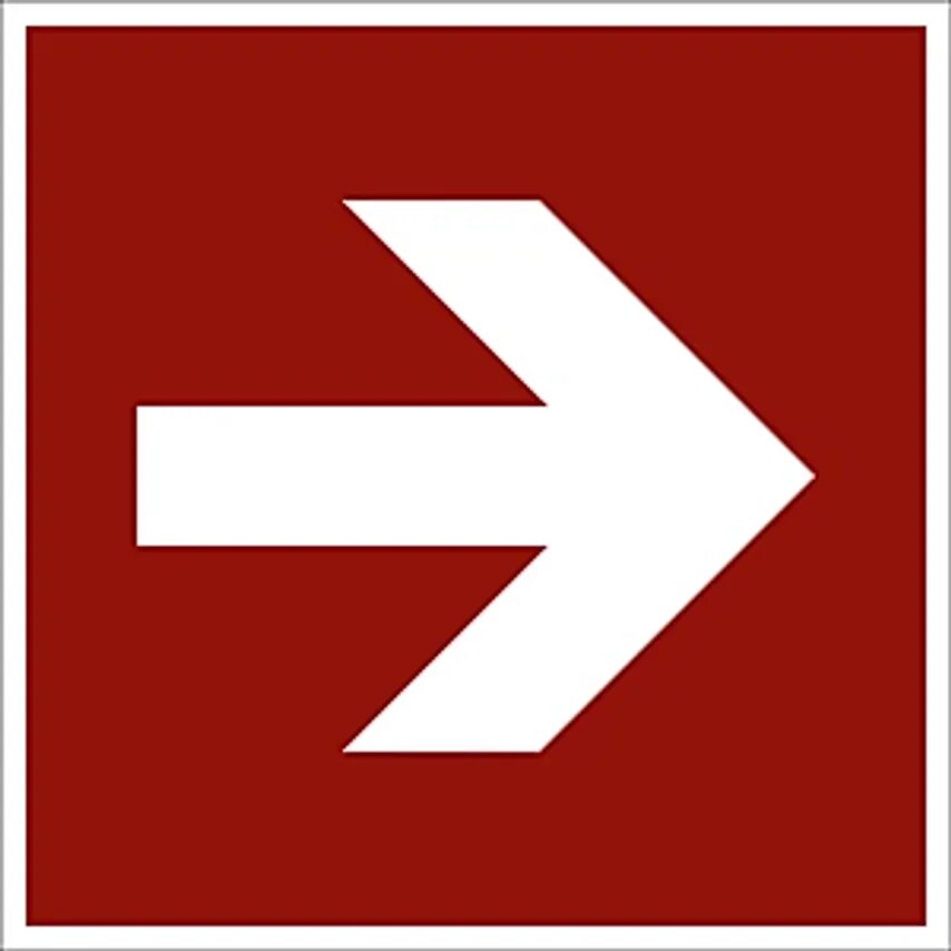 MARAHRENS Fire Protection Sign, Arrow Pointing Straight Ahead, Pack Of 10, Plast