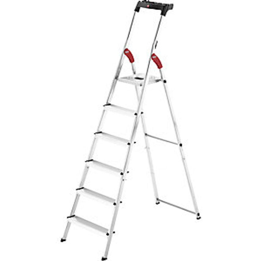Hailo StandardLine L60 Aluminium Step Ladder, Max. Load 150 kg, 6 Ste- you get 2