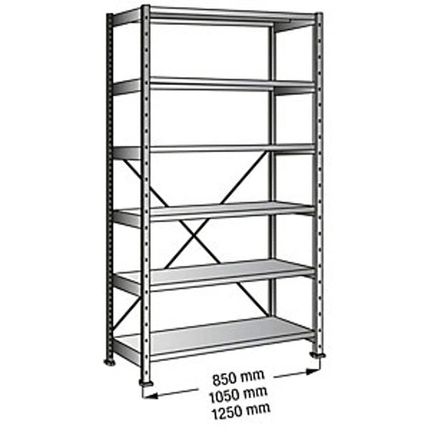 SCHOLZ CLEANA Boltless Shelving Unit - Standard - Width 800mm, 6 Shelves, Shelf