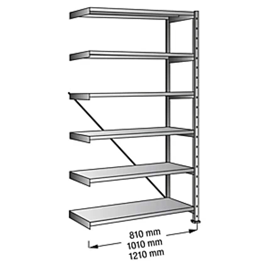 SCHOLZ CLEANA Boltless Shelving Unit - Extension - Width 1200mm, 6 Shelves, Shel