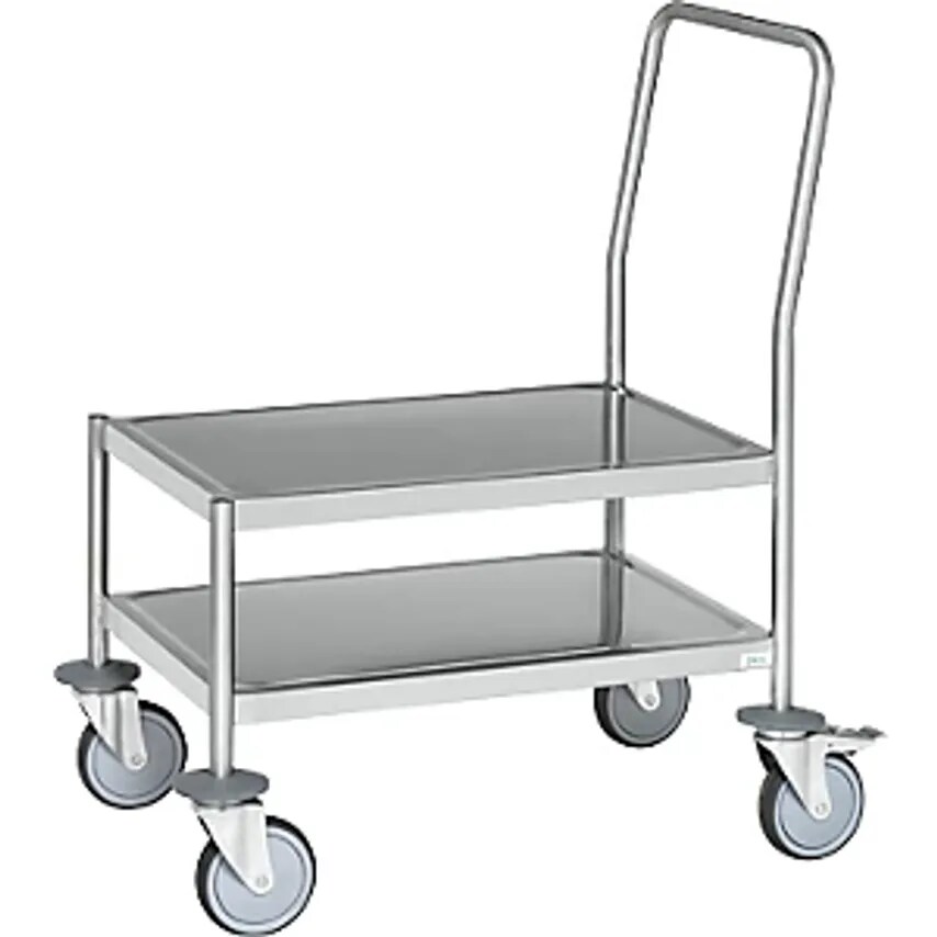 KONGA Stainless Steel Platform Truck, 2 Shelves, Max. Load 200 Kg