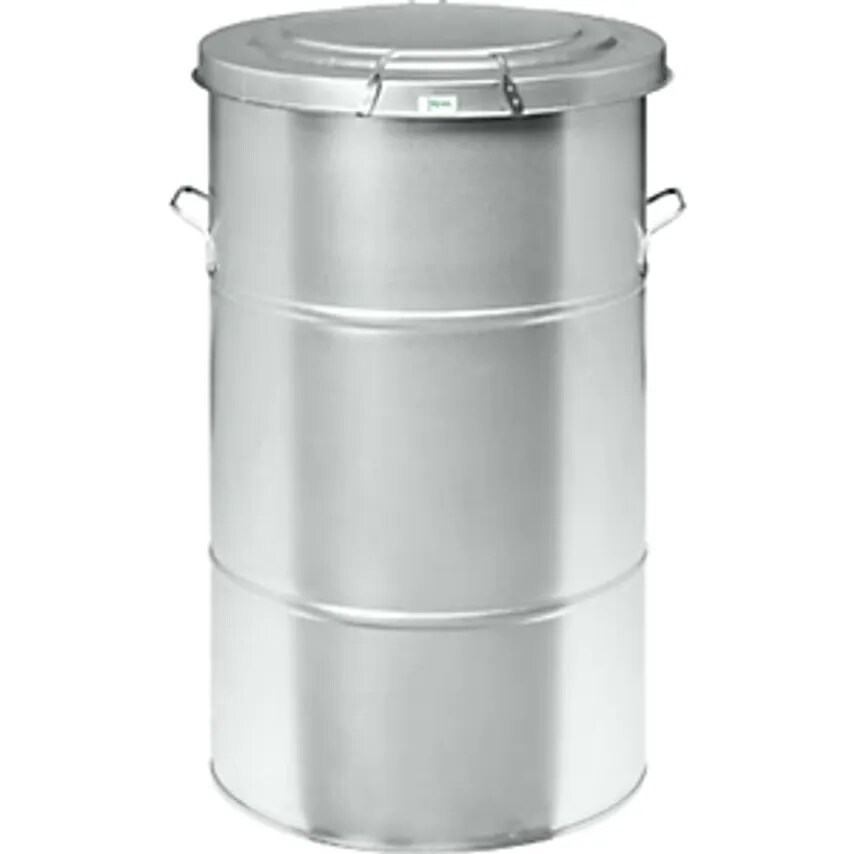 KONGA Waste Bin With Lid, Capacity 115 L, Electrolytically Zinc Plated