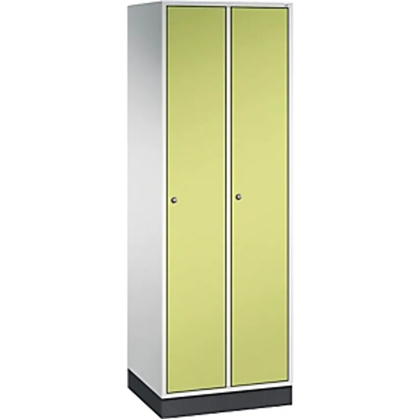 C&P INTRO Steel Cloakroom Locker, Width 620mm, 2 Compartments, Light Grey Body,