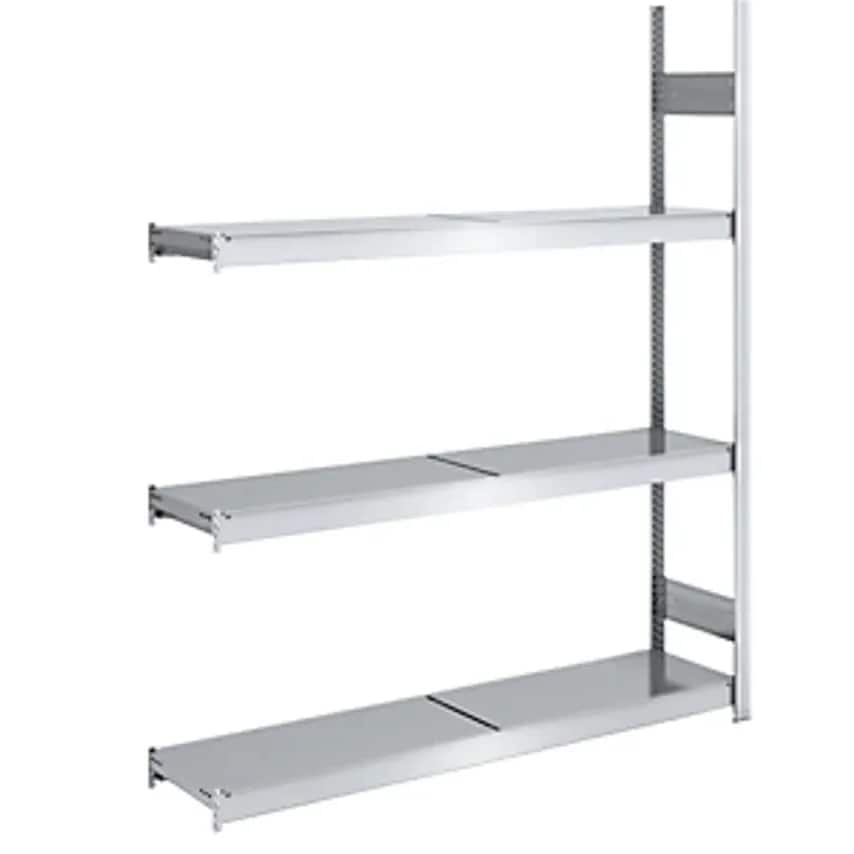 HOFE Wide Span Boltless Shelving Unit - Zinc Plated - Shelf WxD 1500 X 400mm, Ex