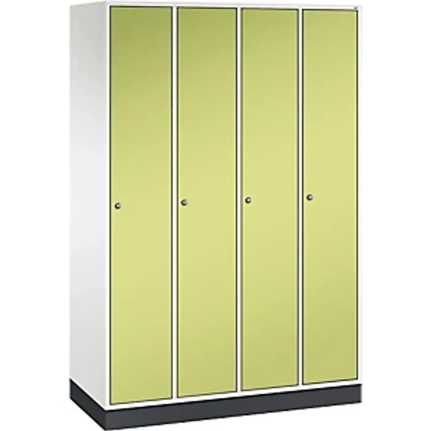 C&P INTRO Steel Cloakroom Locker, Width 1220mm, 4 Compartments, Pure White Body,