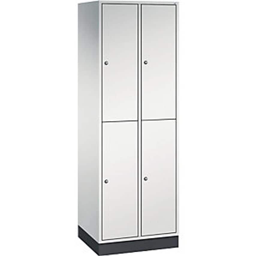 C&P INTRO Double Tier Steel Cloakroom Locker - WxD 620 X 500mm - Light Grey Body