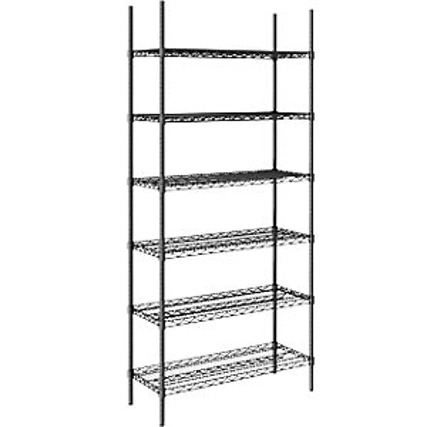 SIMON, EVERS & CO. GMBH Steel Wire Mesh Shelf Unit - Black - Max. Load 250 Kg, W