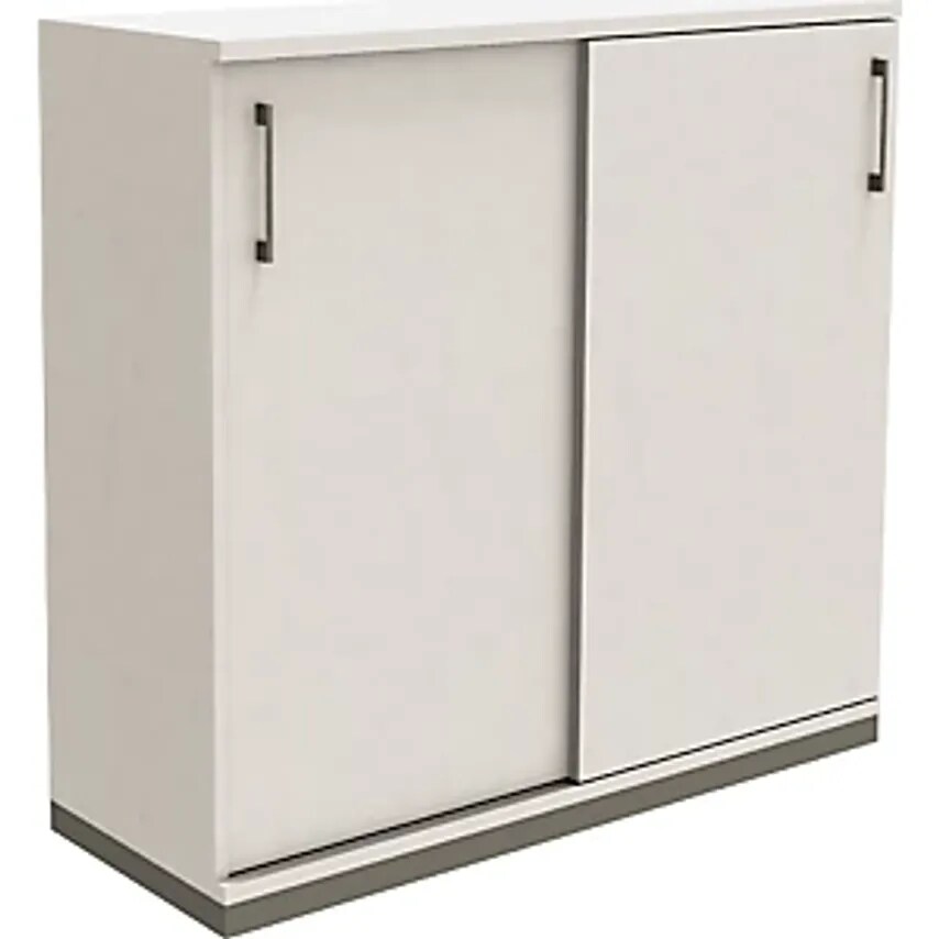 EUROKRAFTpro P12 - Sliding Door Cupboard, 2 shelves/3 File Heights, Height 1133m