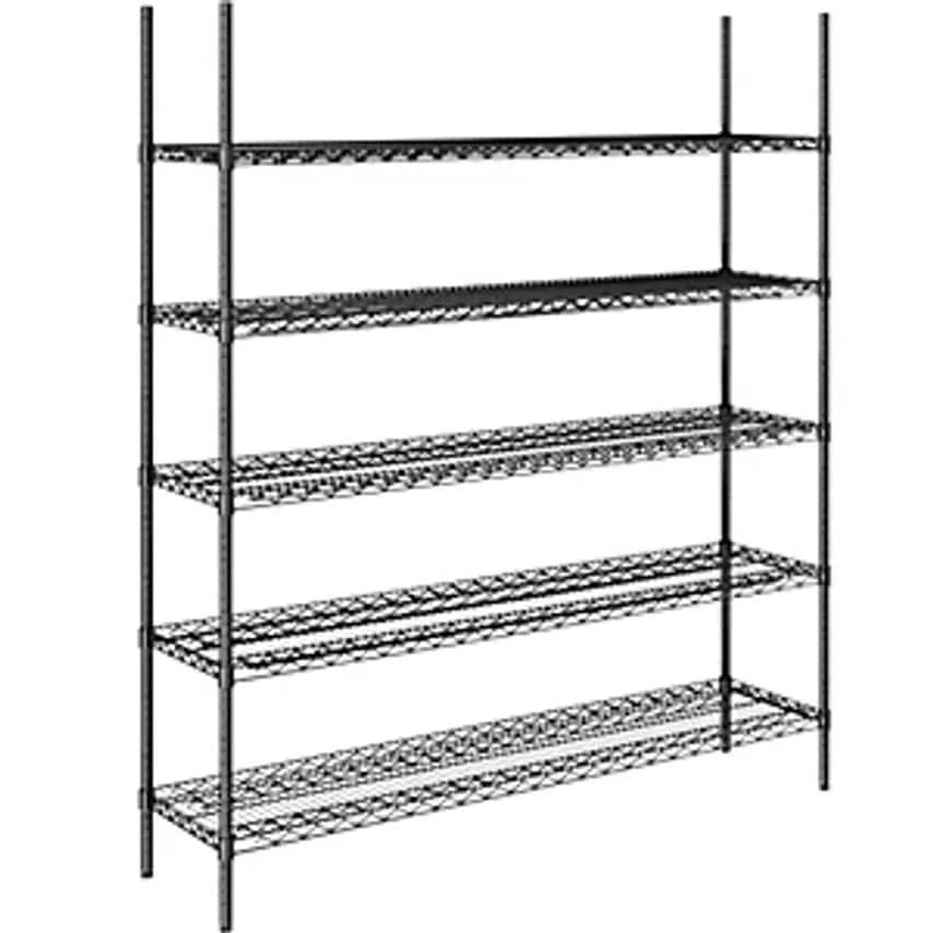 SIMON, EVERS & CO. GMBH Steel Wire Mesh Shelf Unit - Black - Max. Load 250 Kg, W
