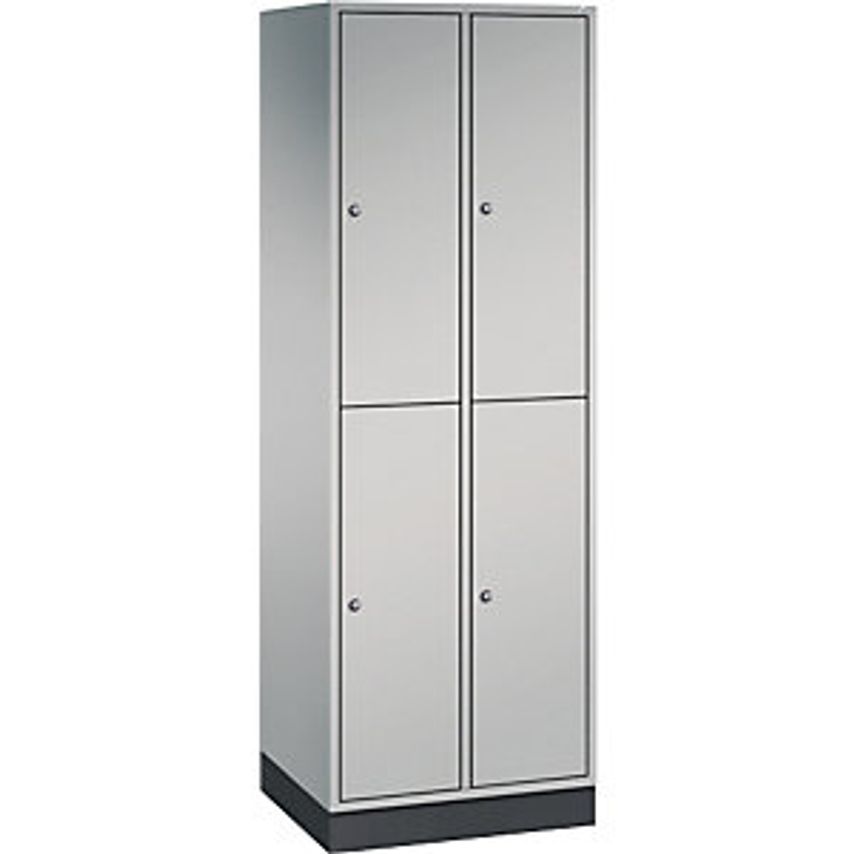 C&P INTRO Double Tier Steel Cloakroom Locker - WxD 620 X 500mm - White Aluminium