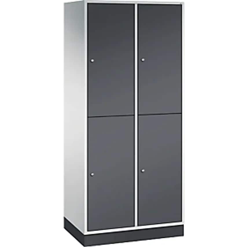 C&P INTRO Double Tier Steel Cloakroom Locker - WxD 820 X 500mm - Light Grey Body