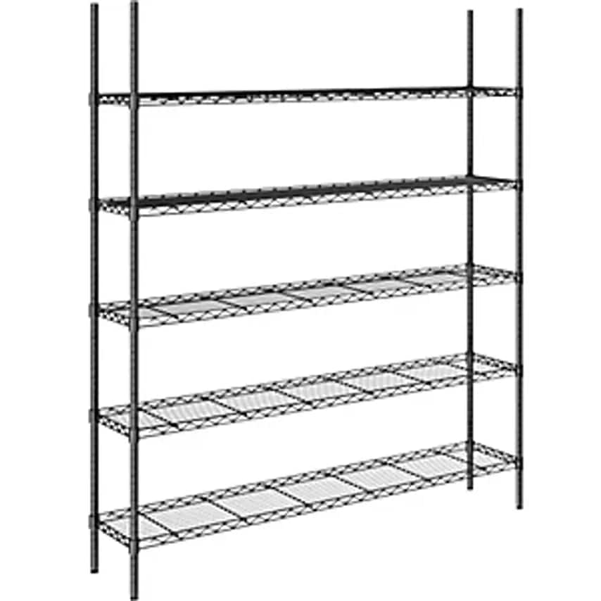 SIMON, EVERS & CO. GMBH Steel Wire Mesh Shelf Unit - Black - Max. Load 100 Kg, W
