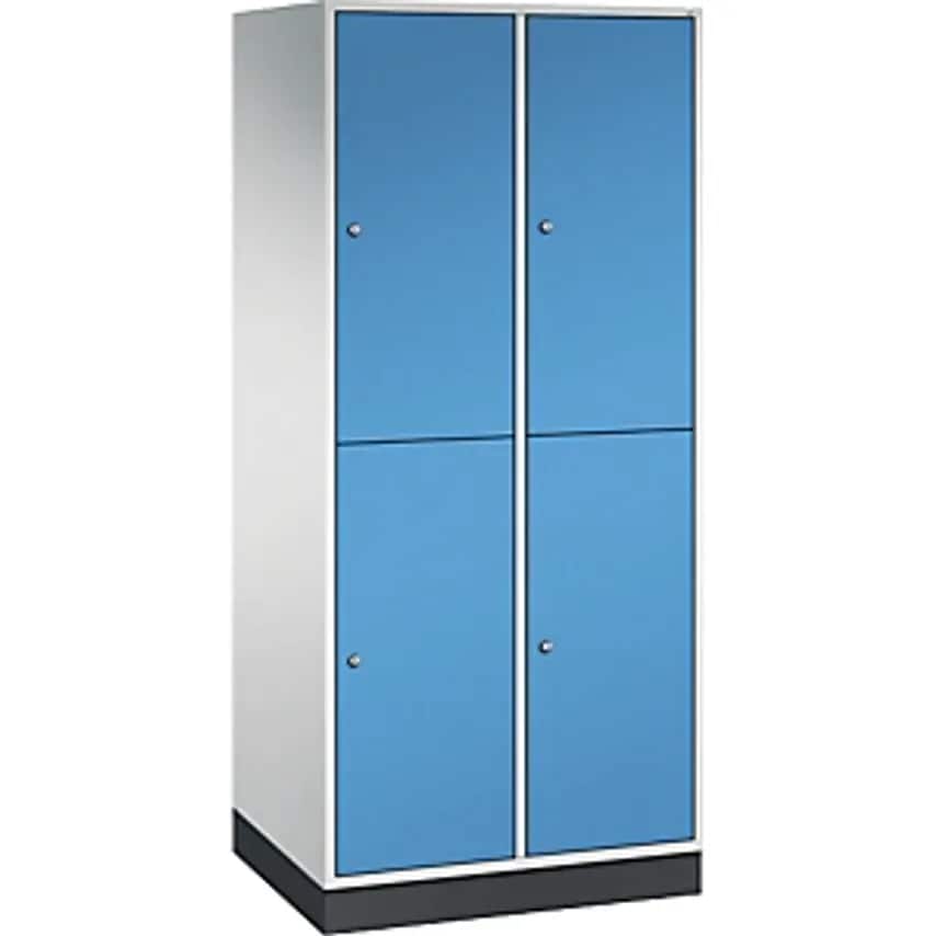 C&P INTRO Double Tier Steel Cloakroom Locker - WxD 820 X 600mm - Light Grey Body