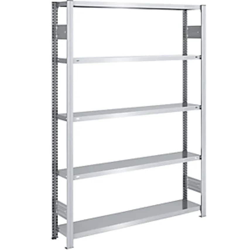 EUROKRAFTpro Boltless Storage Shelving Unit - Zinc Plated - HxW 2000 X 1300mm, W