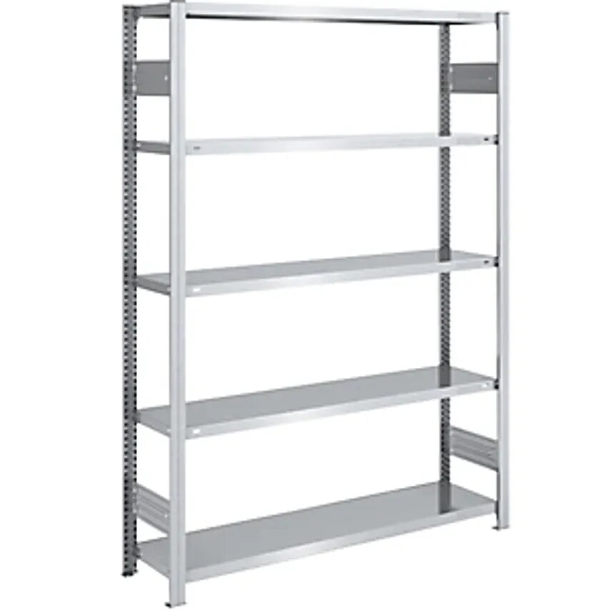 EUROKRAFTpro Boltless Storage Shelving Unit - Zinc Plated - HxW 2000 X 1300mm, W