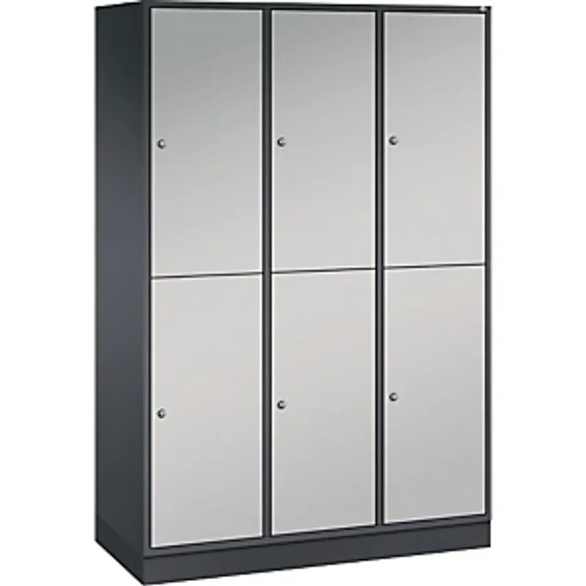 C&P INTRO Double Tier Steel Cloakroom Locker - WxD 1220 X 500mm - 6 Compartments