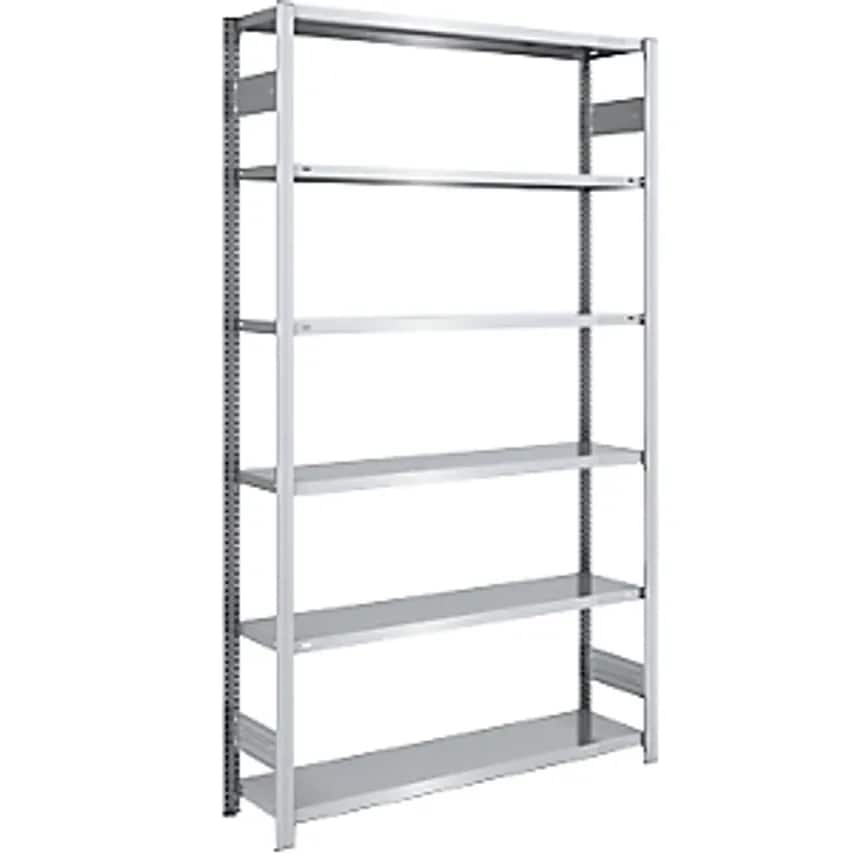 EUROKRAFTpro Boltless Storage Shelving Unit - Zinc Plated - HxW 2500 X 1300mm, W