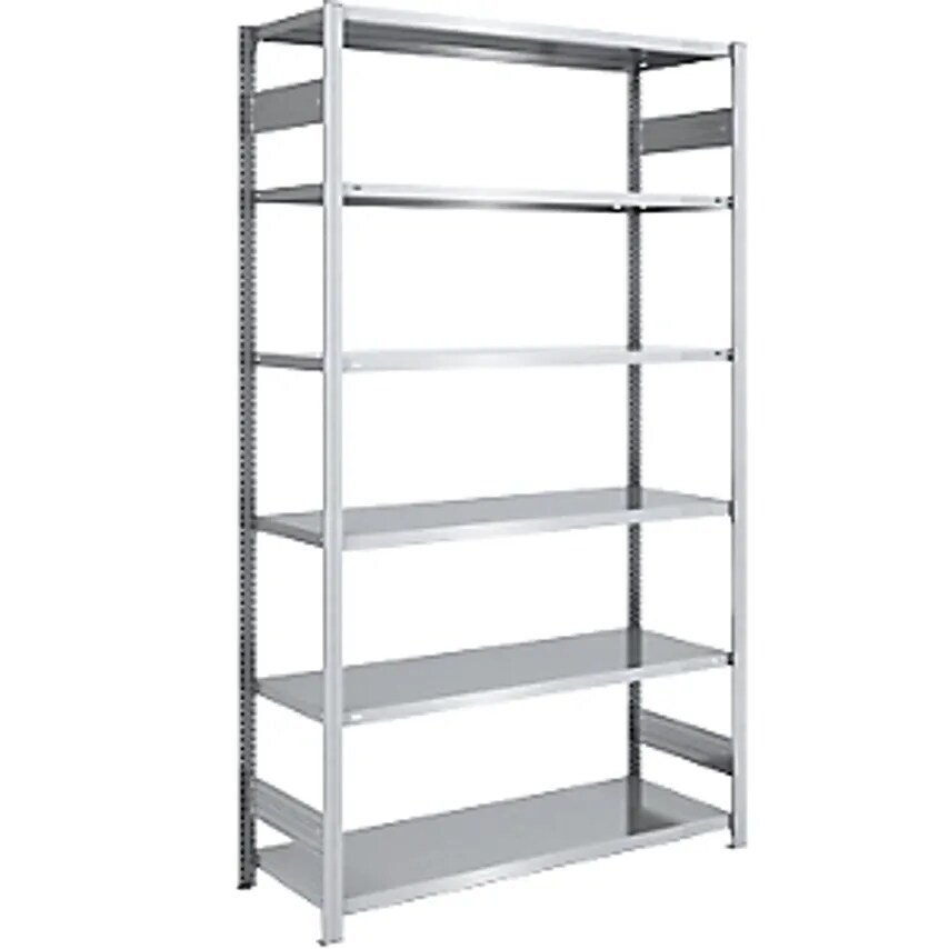 EUROKRAFTpro Boltless Storage Shelving Unit - Zinc Plated - HxW 2500 X 1300mm, W
