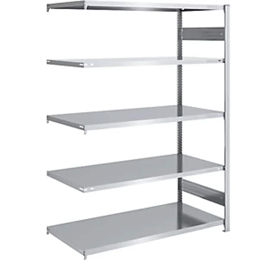 EUROKRAFTpro Boltless Storage Shelving Unit - Zinc Plated - HxW 2000 X 1300mm, W