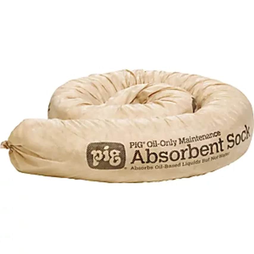 Oil-Only Absorbent Sheeting Sock, For Maintenance Purposes, Pack Of 30, Ø80mm, Length 1220mm