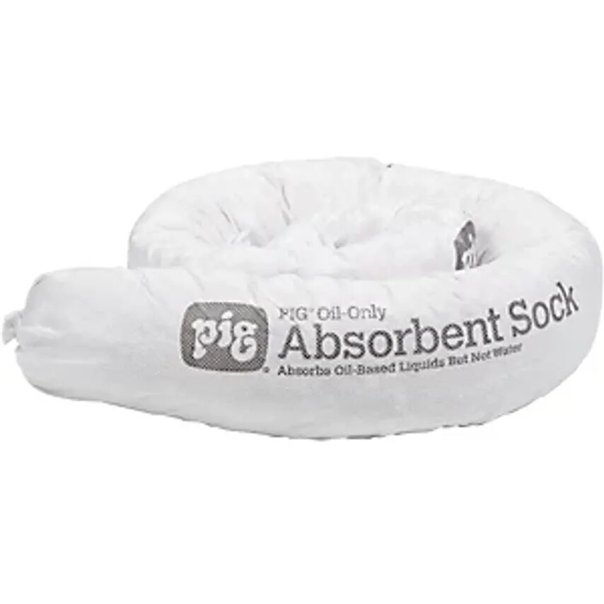 Oil-Only Absorbent Sheeting Sock, Pack Of 12, Ø80mm, Length 1220mm