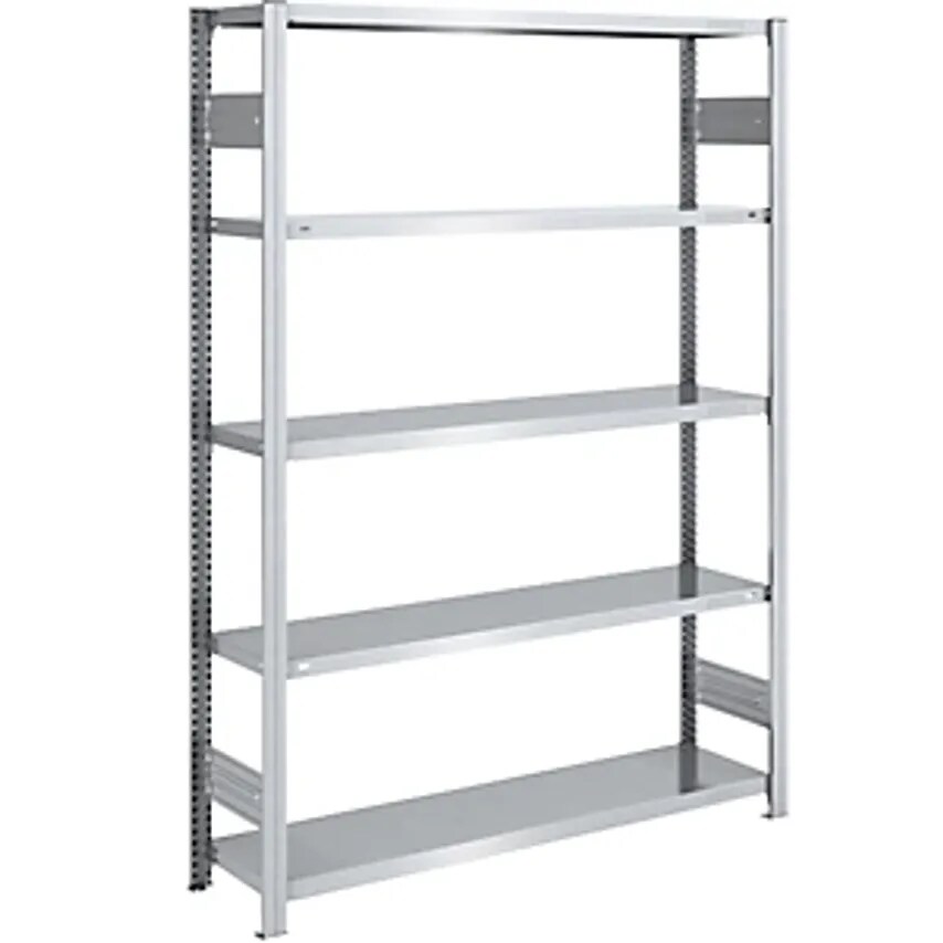 EUROKRAFTpro Boltless Storage Shelving Unit - Zinc Plated - HxW 2000 X 1300mm, W