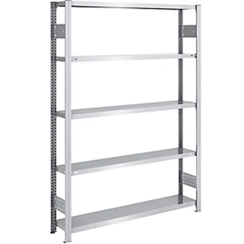 EUROKRAFTpro Boltless Storage Shelving Unit - Zinc Plated - HxW 2000 X 1300mm, W