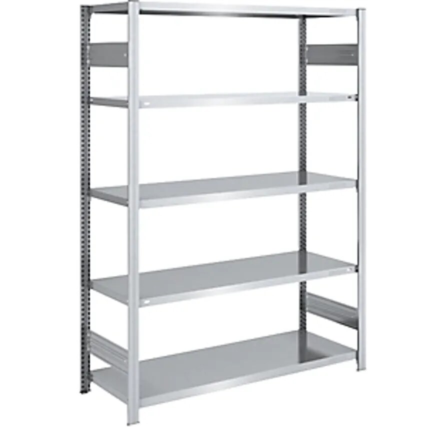 EUROKRAFTpro Boltless Storage Shelving Unit - Zinc Plated - HxW 2000 X 1300mm, W