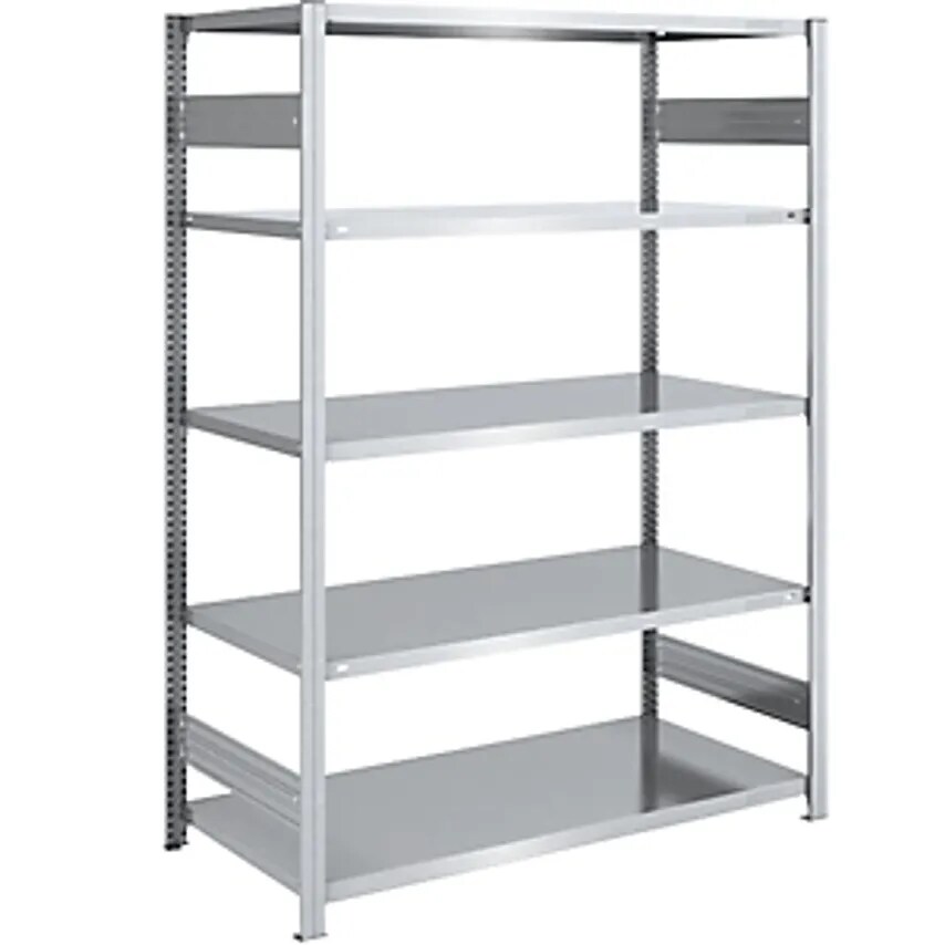 EUROKRAFTpro Boltless Storage Shelving Unit - Zinc Plated - HxW 2000 X 1300mm, W