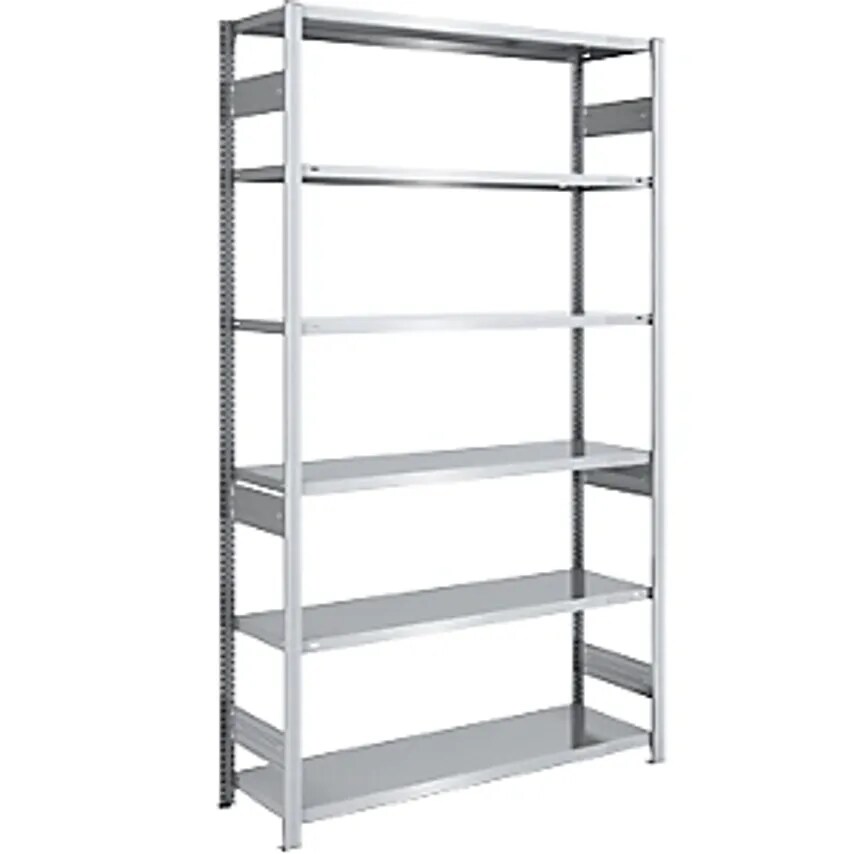 EUROKRAFTpro Boltless Storage Shelving Unit - Zinc Plated - HxW 2500 X 1300mm, W