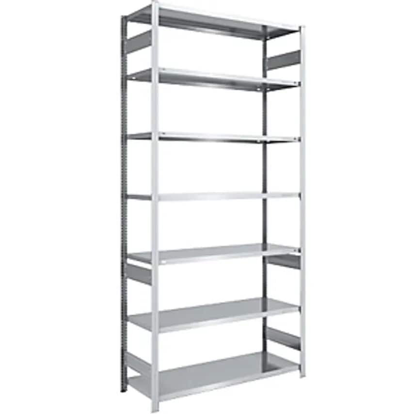 EUROKRAFTpro Boltless Storage Shelving Unit - Zinc Plated - HxW 3000 X 1300mm, W