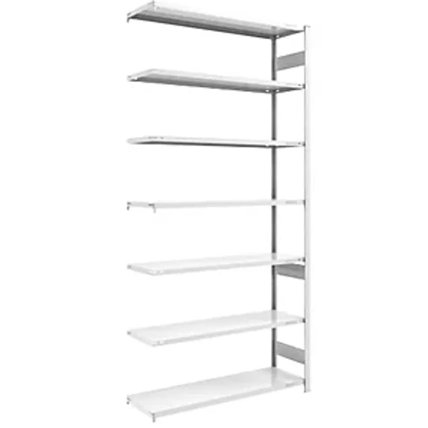 EUROKRAFTpro Boltless Storage Shelving Unit - Grey - HxW 3000 X 1300mm, With 7 S
