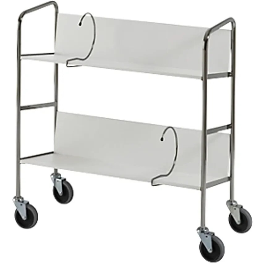 Helge Nyberg File Trolley, Chrome Plated, 2 Shelves, LxWxH 800 X 340 - you get 5