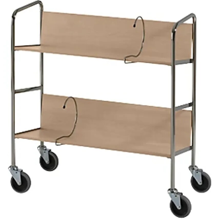 Helge Nyberg File Trolley, Chrome Plated, 2 Shelves, LxWxH 800 X 340 - you get 5