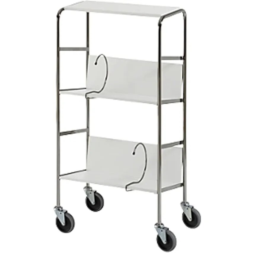 Helge Nyberg File Trolley With Top Shelf, Chrome Plated, 3 Shelves, L- you get 5