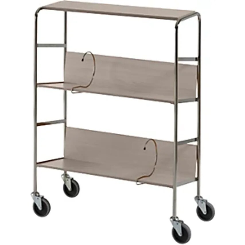 Helge Nyberg File Trolley With Top Shelf - Chrome Plated - LxWxH 800 X 340 X 106