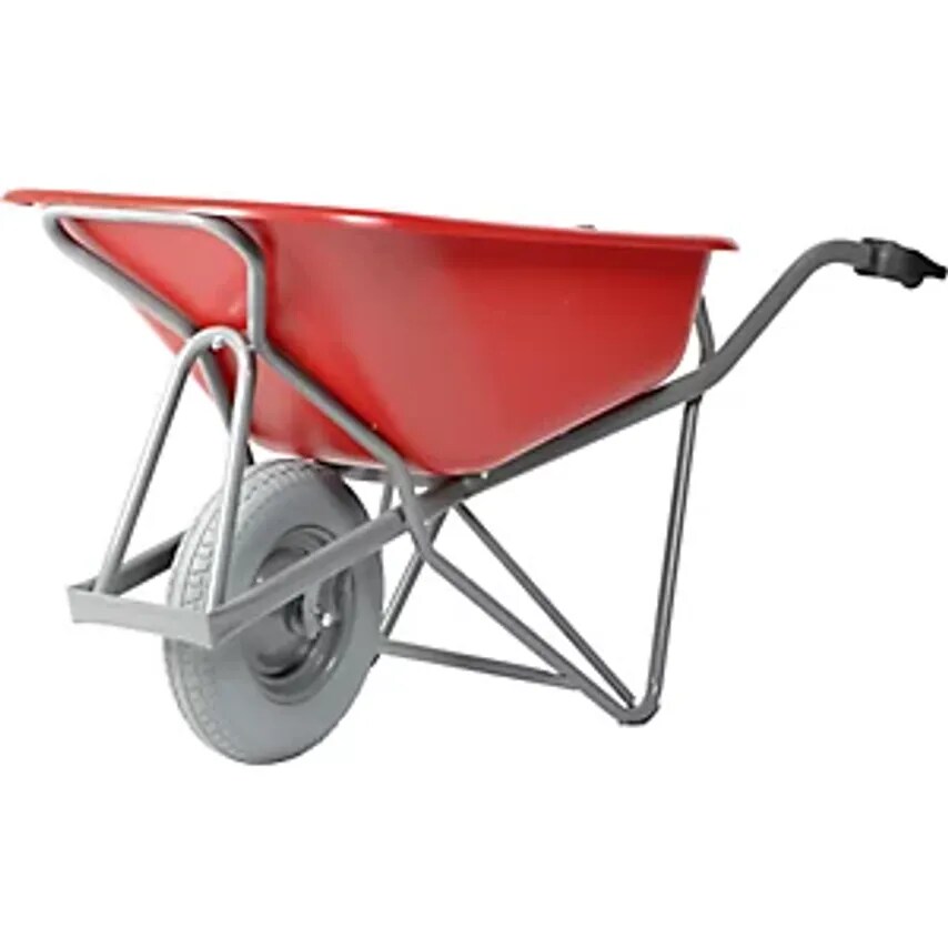 MATADOR Profi-Max Plus Wheel Barrow, Steel, 90 L, HDPE Tray, Red- you get 6