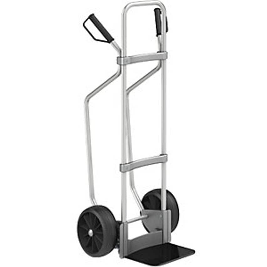 EUROKRAFTpro Aluminium Sack Truck With Runners, Footplate WxD 280 X 250mm, Black