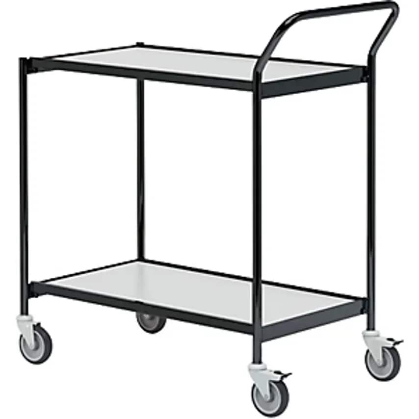 Helge Nyberg Table Trolley, 2 Shelves, LxW 800 X 420mm, Black/Grey